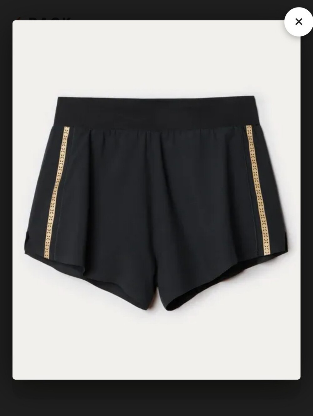 RHONE Breakaway Shorts 3" Black Gold Trim Size Large